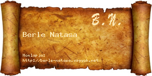 Berle Natasa névjegykártya